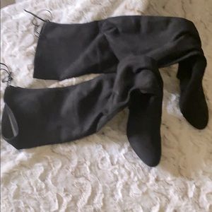 Steve Madden over the knee black suede boots